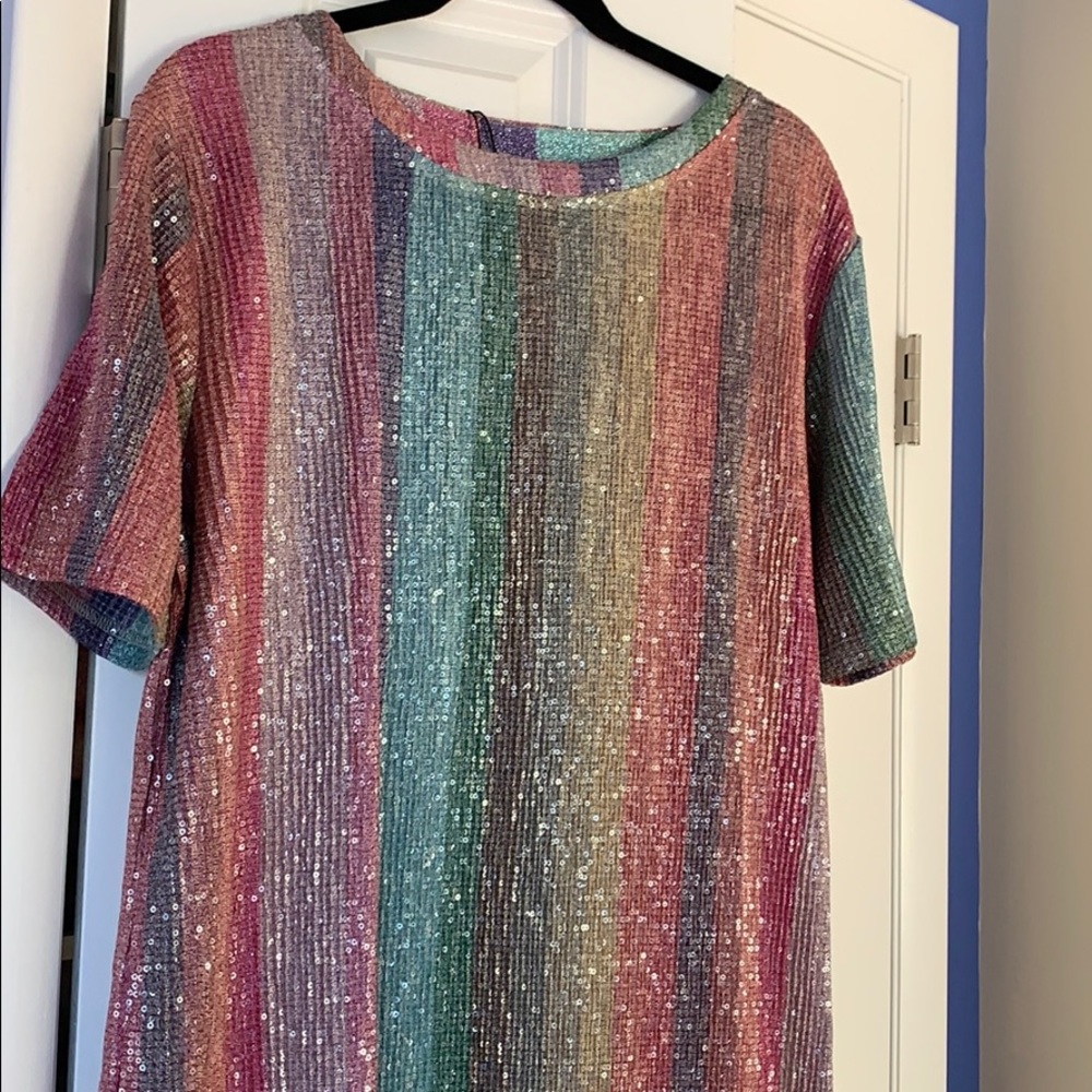 Zara rainbow sequin coverup/ dress